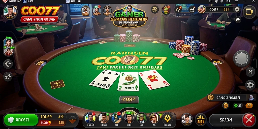 Tampilan seru dari gameplay Poker COO77 saat bermain dengan pemain lain.