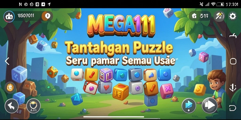 Screenshot gameplay MEGA111 menampilkan tantangan Puzzle yang menarik.
