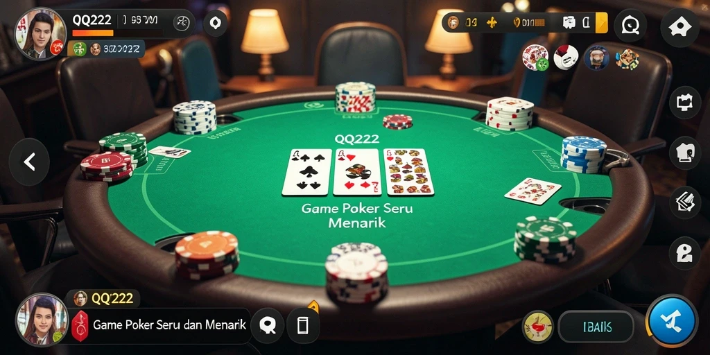 Screenshot QQ222 menampilkan gameplay Poker yang menarik dan seru.