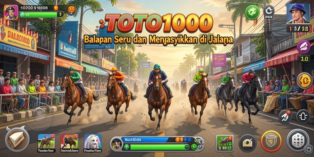 Tampilan gameplay balapan yang mendebarkan di TOTO1000 dengan detail grafis yang tinggi.